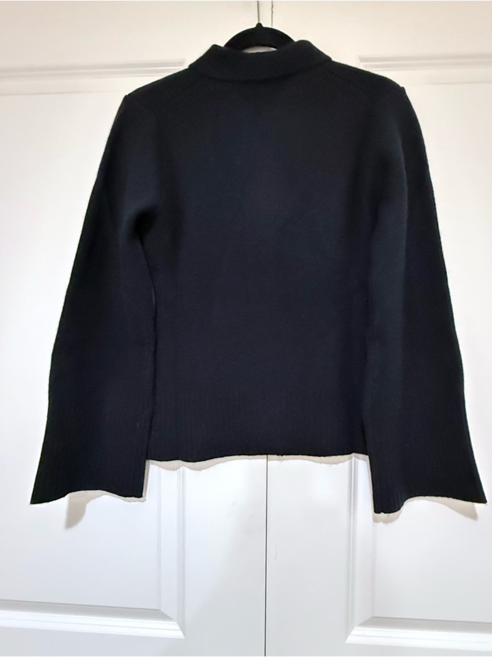 NWT Black  J. Crew Milano-Stitch Cinched-Waist Cardigan 💯% Lambswool - Picture 7 of 9